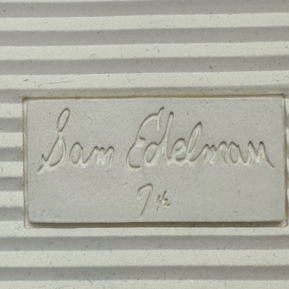 Sam Edelman Aliana Cream Bone Leather Crisscross Slip On Slide Sandals 7.5M - Picture 3 of 14